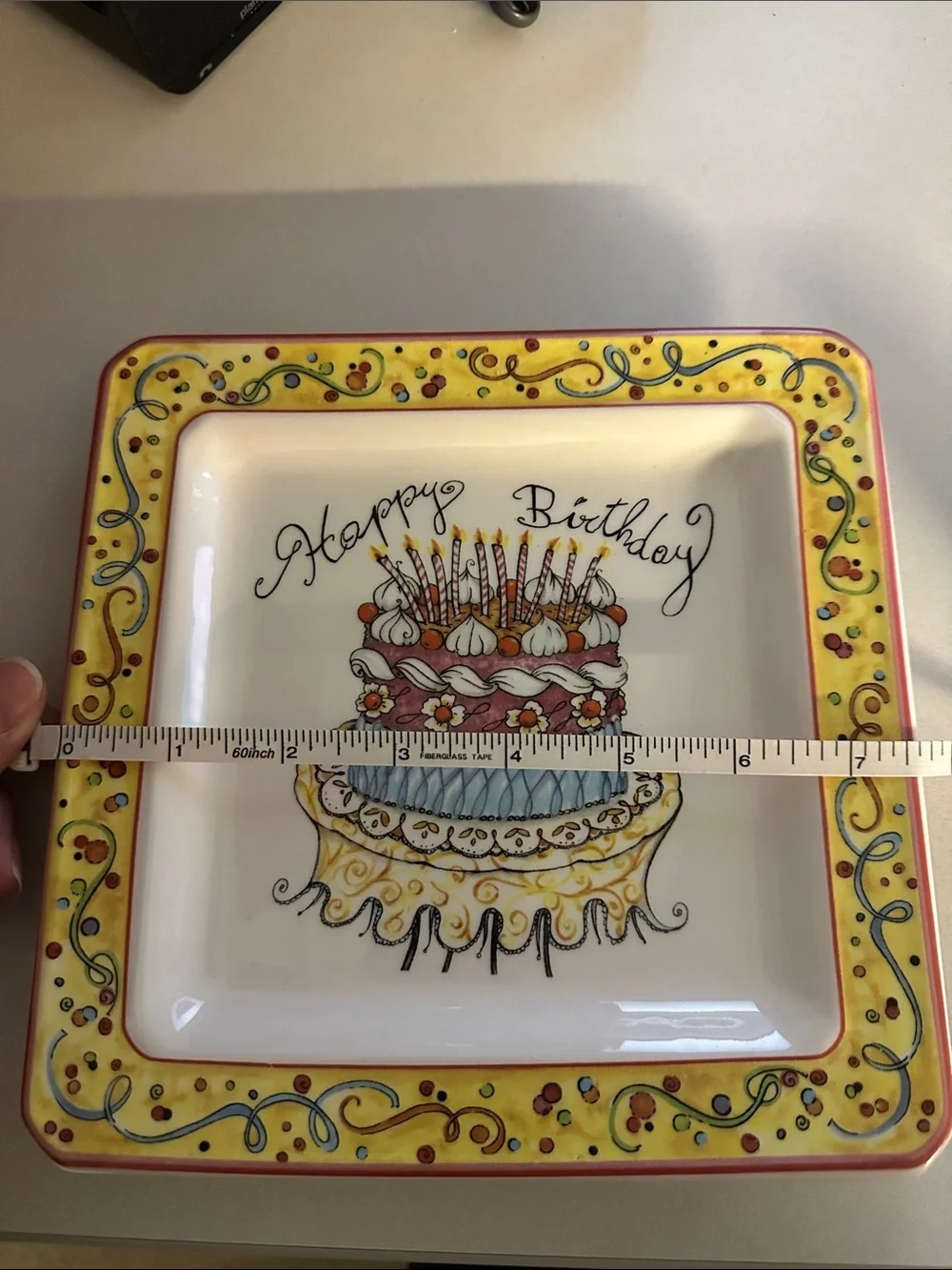 Birthday Cake Square Decorative Serving Dish
